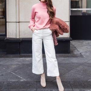 Everlane Wide Leg Crop White Pants Size 0